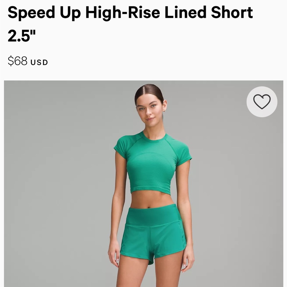 New Lululemon speed up short 2.5 in